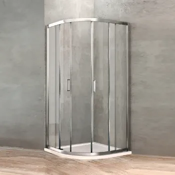 Gold box doccia tondo 88x90 due ante scorrevoli profilo cromato e vetro trasparente codice prod: BBGOLTSE90 product photo Default L2