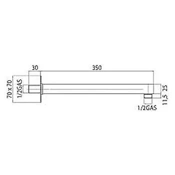 Quadro braccio doccia 35 ottone cromato codice prod: H69000H00030008 product photo Foto1 L2