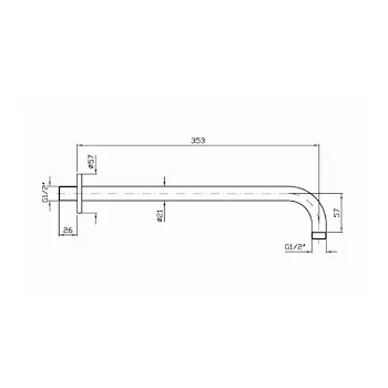 Shower z93027 braccio doccia parete lunghezza 35 cm. cromato codice prod: Z93027 product photo Foto1 L2