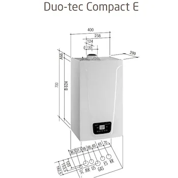 Duo-tec compact e 24 caldaia murale condensazione codice prod: A7722082 product photo Foto1 L2
