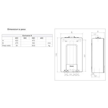 Exclusive X25C caldaia murale a condensazione a metano 25 Kw codice prod: 20187794 product photo Foto2 L2