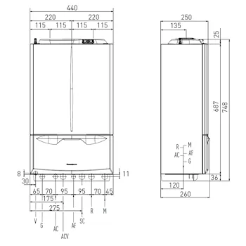 Victrix Extra 34 Plus caldaia murale a condensazione 34 Kw a metano - SOLO RISCALDAMENTO codice prod: 3.033706 product photo Foto1 L2