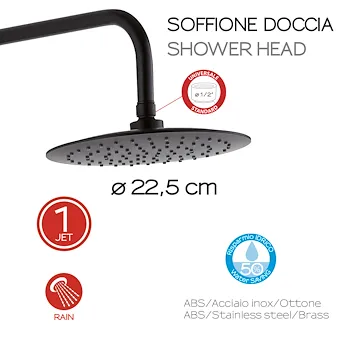 Star Plus colonna doccia con miscelatore 3 getti con soffione 22,5 nero opaco codice prod: 0000GYSC1025160 product photo Foto2 L2