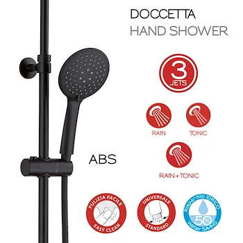 Star Plus colonna doccia con miscelatore 3 getti con soffione 22,5 nero opaco codice prod: 0000GYSC1025160 product photo Foto3 L2