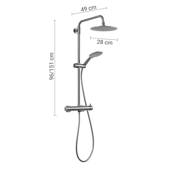 Star Plus colonna doccia con miscelatore 3 getti con soffione 22,5 grigio lucido codice prod: 0000GYSC1025260 product photo Foto1 L2