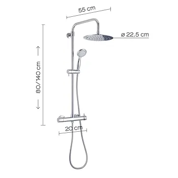Star Plus colonna doccia con miscelatore 4 getti con soffione 22,5 cromato codice prod: 0000GYSC1025060 product photo Foto1 L2