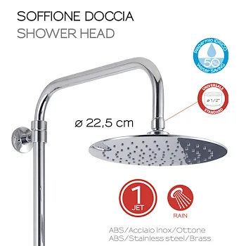 Star Plus colonna doccia con miscelatore 4 getti con soffione 22,5 cromato codice prod: 0000GYSC1025060 product photo Foto2 L2