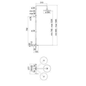 Acquarelli miscelatore doccia esterno con bocca telescopica cromato codice prod: AQ93130/50CR product photo Foto1 L2