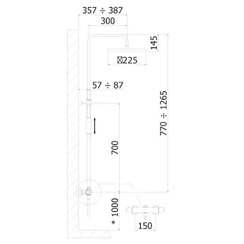 Birillo colonna doccia regolabile codice prod: ZCOL646LIQCR product photo Default L2