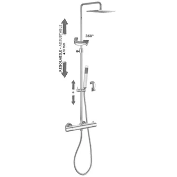 Birillo Square colonna doccia regolabile cromato codice prod: ZCOL641LIQCR product photo Default L2