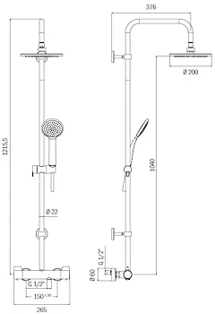 Colonna doccia dsv15903 agevola tonda cro1getto/soffione 20 codice prod: DSV15903 product photo Foto1 L2