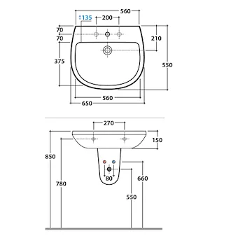 Arianna semicolonna per lavabo bianco lucido codice prod: A5S05BI product photo Foto1 L2