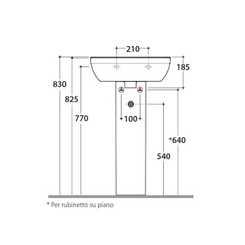 Grace colonna per lavabo a terra 18x68 bianco lucido codice prod: GRN05BI product photo Foto2 L2