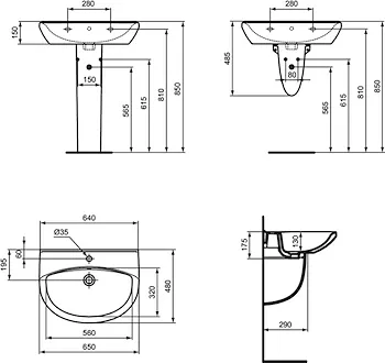 Eurovit colonna per lavabo bianco lucido codice prod: R206601 product photo Foto1 L2