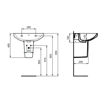 I.Life A semicolonna per lavabo bianco lucido codice prod: T451901 product photo Foto4 L2