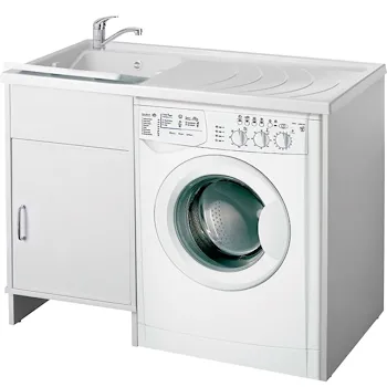 Composizione mobile bagno lavatoio + coprilavatrice + pensile doppio + specchio reversibile codice prod: 9008K FH960K MIRROR1 product photo Foto2 L2