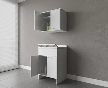 Composizione mobile bagno lavatoio resina doppio + pensile doppio codice prod: 9002K FH960K product photo Foto1 L2