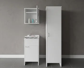 Composizione mobile bagno lavatoio resina + pensile singolo con colonna singola codice prod: 9006K FH945K FC9006K product photo Foto1 L2