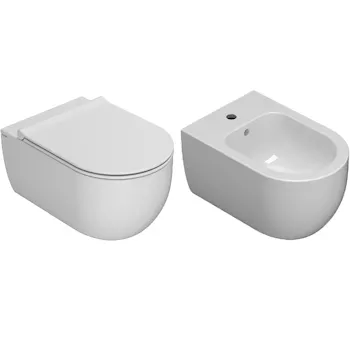 Mode wc+bidet+sedile sospesi bianco lucido codice prod: MES02BI ME019BI MES09BI product photo Default L2