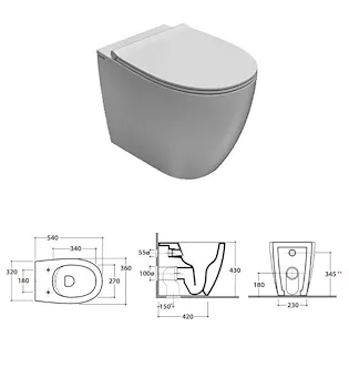 Serie 4all set a terra wc+bidet+sedile chiusura tradizionale codice prod: MD004BI MDR19BI MD011BI product photo Foto1 L2