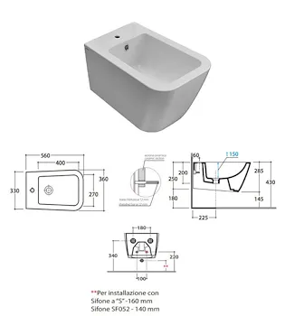 Stone wc+bidet+sedile rallentato sospesi bianco lucido codice prod: STS06BI ST020BI STS09BI product photo Foto3 L2