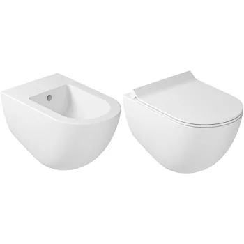 Dream wc+bidet+sedile rallentato sospesi bianco lucido product photo Default L2