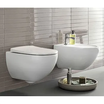 Acanto wc+bidet+sedile rallentato sospesi bianco lucido product photo Default L2