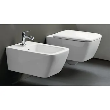 Icon Square wc+bidet+sedile rallentato sospesi bianco lucido codice prod: 500.807.00.1+231910000 product photo Default L2