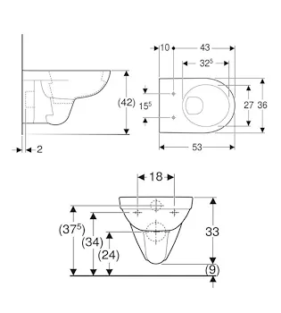 Serie Selnova Pro set sospesi wc+bidet+sedile chiusura tradizionale codice prod: 500.260.01.7 500.264.01.7 product photo Foto2 L2