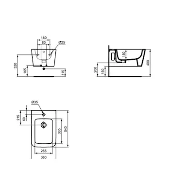 Blend cube wc a terra aquablade® t368801  + bidet t368701  + sedile bianco t392601 codice prod: T368801+T368701+T392601 product photo Foto6 L2