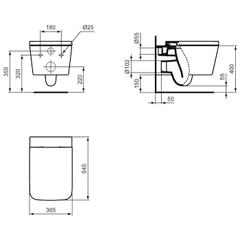 Blend cube wc sospeso aquablade® t368601 + bidet t368701 + sedile bianco t392601 codice prod: T368601+T368701+T392601 product photo Foto4 L2
