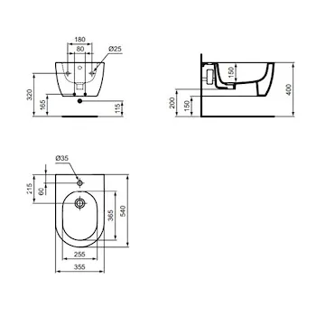 Blend Curve wc aquablade+bidet+sedile sospesi bianco lucido codice prod: T374901+T376101+T375001 product photo Foto6 L2