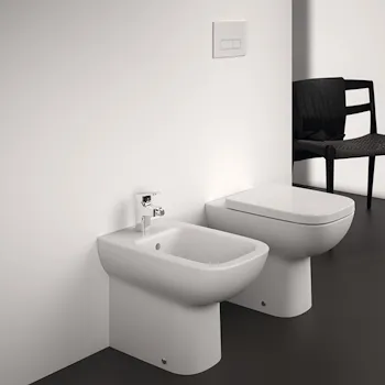 I.Life A wc+bidet+sedile avvolgente rallentato a terra bianco lucido codice prod: T453101 T452501 T452601 product photo Foto1 L2