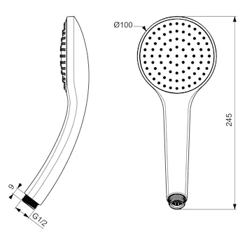 Doccetta tonda Idealrain a 1 funzione cromata codice prod: B9402AA product photo Foto1 L2