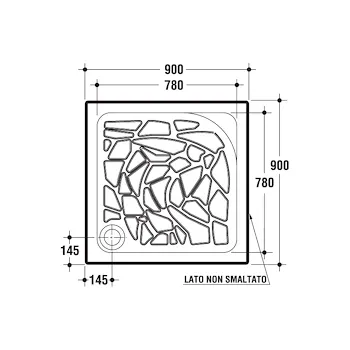 Collection piatto doccia 90x90 bianco lucido con piletta in ceramica codice prod: T101901 product photo Foto1 L2
