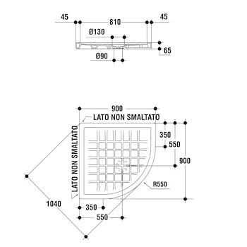 Twist piatto doccia angolare 90x90 bianco lucido in ceramica codice prod: T200501 product photo Foto1 L2