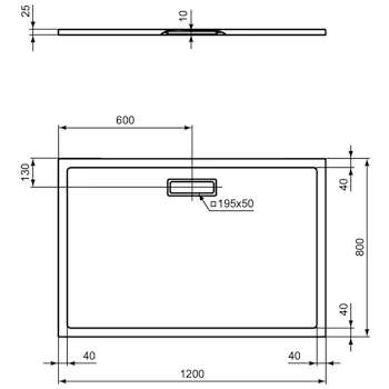 Ultra Flat New piatto doccia 120x80 bianco codice prod: T446901 product photo Foto2 L2