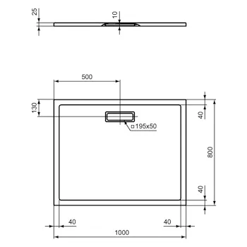Ultra Flat New piatto doccia acrilico 100x80 bianco codice prod: T446801 product photo Foto2 L2