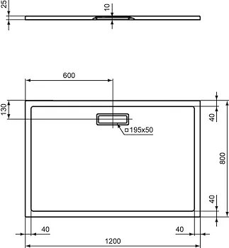 Ultra Flat New piatto doccia in acrilico 120X80 rettangolare codice prod: T446901 product photo Foto2 L2