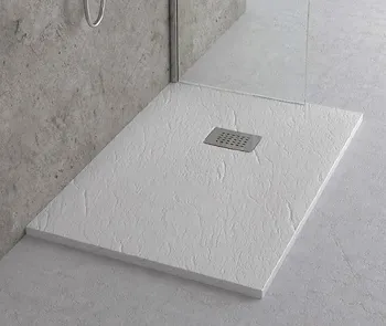Piatto doccia Mineral bianco 100x70 con piletta/griglia pietra naturale codice prod: DSV15847BI product photo Default L2