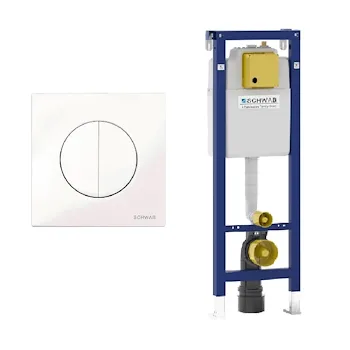 Placca Atena duo bianco + Cassetta wc sospeso duplo 380 premium codice prod: 4060414401 4060452506 product photo Default L2