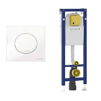 Placca Atena mono bianco + Cassetta wc sospeso duplo 380 premium codice prod: 4060414301 4060452506 product photo Default L2