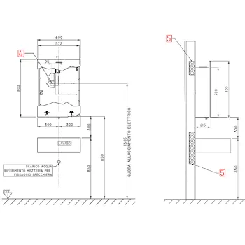 Specchiera multifunzione 60x80 con due servizi(aria,sapone) con led di cortesia illuminazione lavabo codice prod: SA06080AB0C1 product photo Foto2 L2