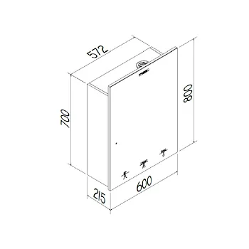 Specchiera multifunzione 60x80 con tre servizi(aria,sapone,acqua) con led di cortesia codice prod: SA06080A1B2C1 product photo Foto1 L2