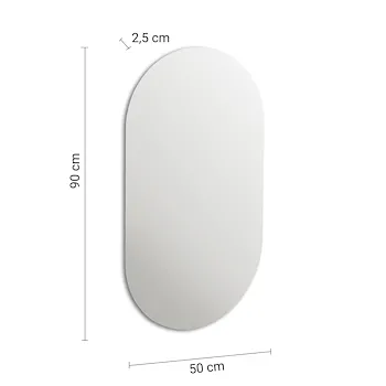 ANTHONY specchio filo lucido 50X90 cm sagomato reversibile con led codice prod: 000034000000000 product photo Foto2 L2