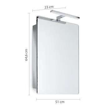 Banjo specchio contenitore 1 anta 51X60  luce con lampada led codice prod: 000028061300001 product photo Foto1 L2