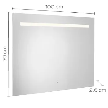 Edgar specchio 100x70 sabbiata con striscia led codice prod: 000032540000000 product photo Foto1 L2