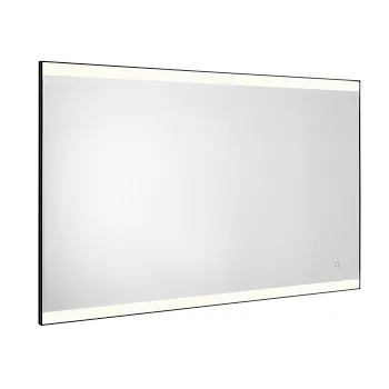 Jeff specchio 100X70 cm con luci a led, bordo sabbiato e cornice in pvc nero matt codice prod: 000033031400000 product photo Default L2