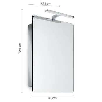 Kora specchio contenitore 1 anta 46X66 lucido con lampada led codice prod: 0000KO071300001 product photo Foto1 L2