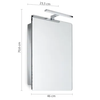 Kora specchio contenitore 46x66 con anta con lampada led codice prod: 0000KO071300001 product photo Foto1 L2